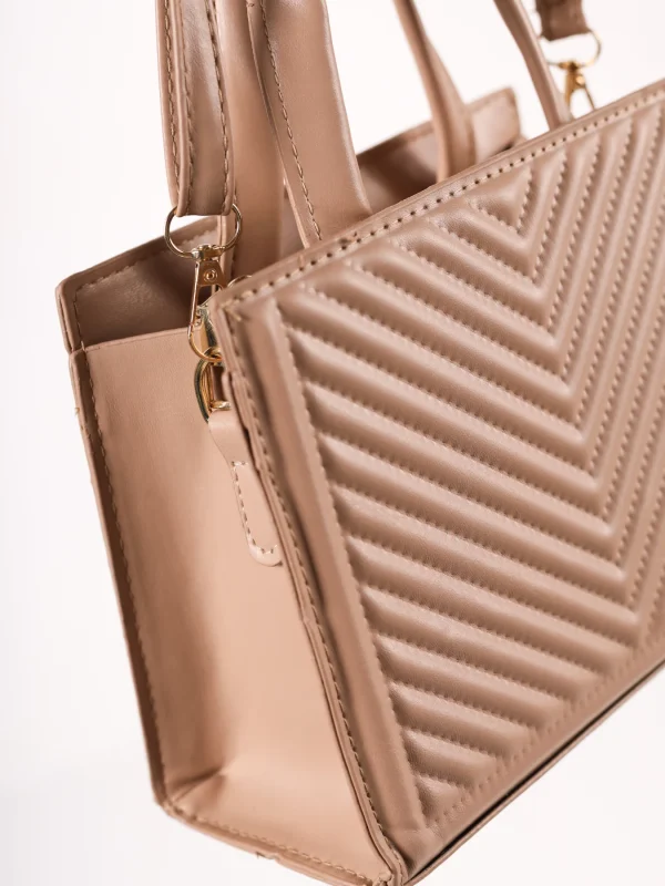 Krem kockasta torbica KA027